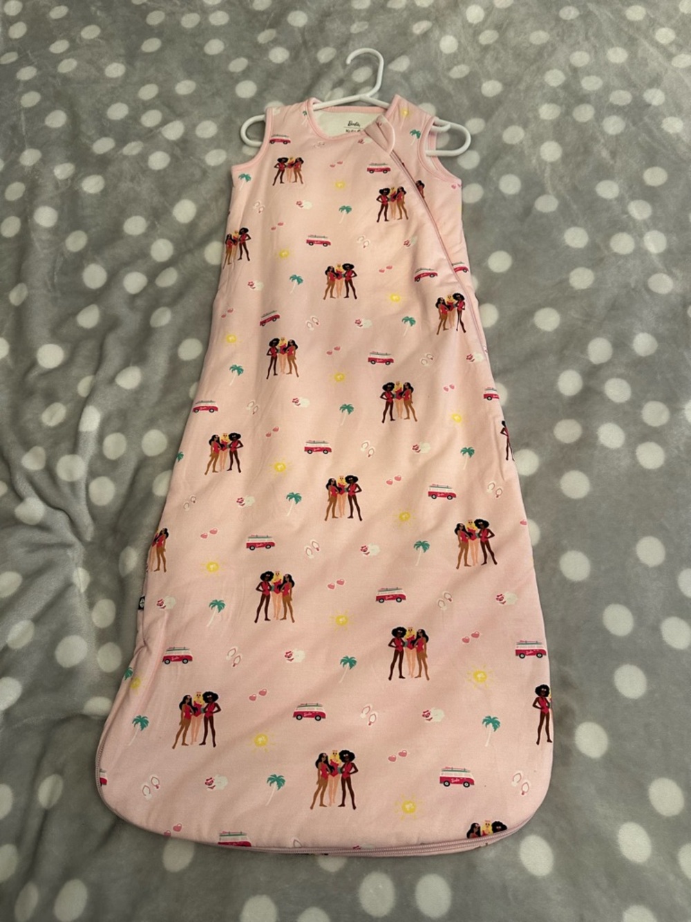 Kyte BABY Pink Sleeveless Sleep Sack with Beach Friends Print